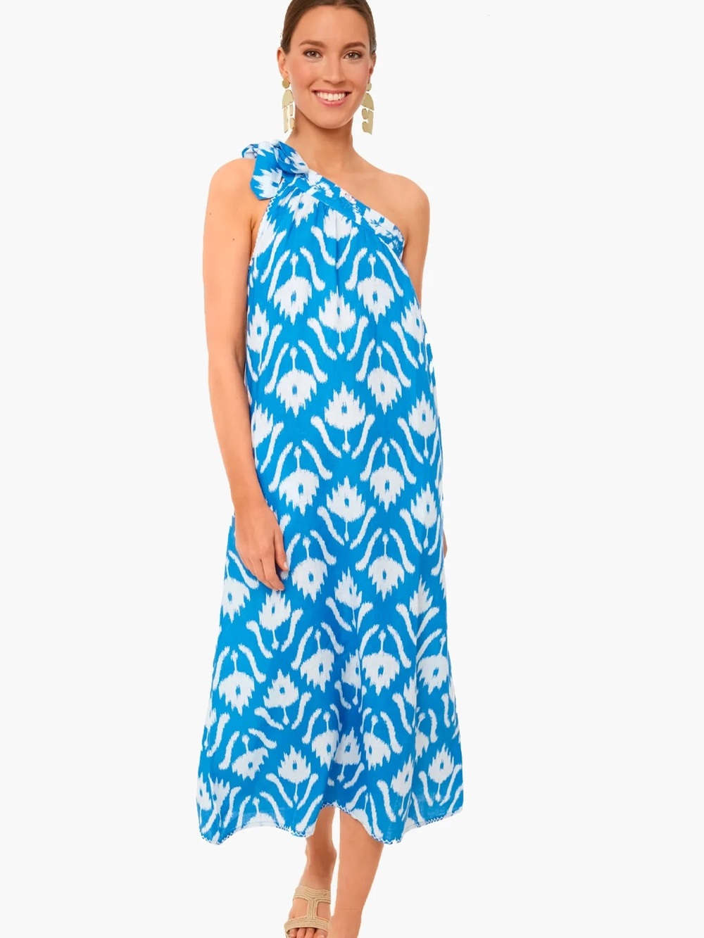 Tuckernuck - Nimo with Love Ikat Blue Water Lilly Dress medium